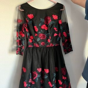 ASOS- Chi Chi London Black and Red Floral Homecoming Dress